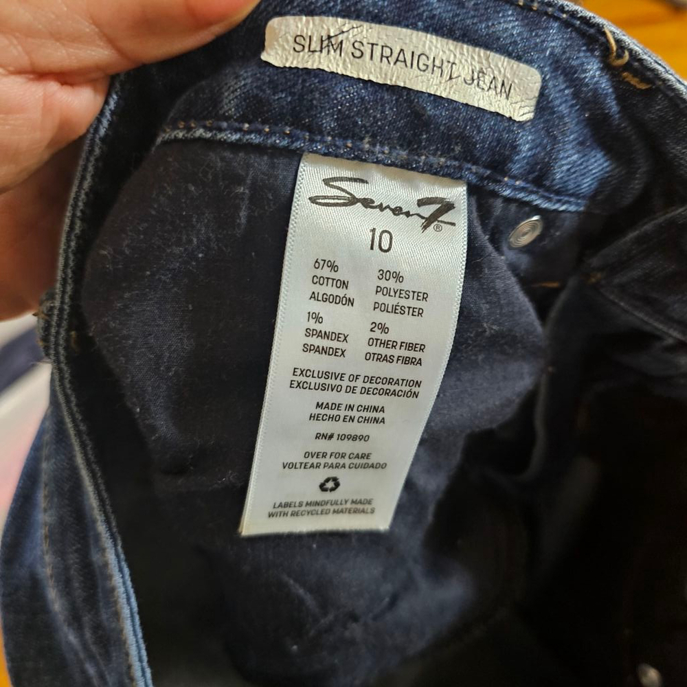 Seven7 Women Slim Straight Jeans Blue Size 10 - Picture 10 of 10